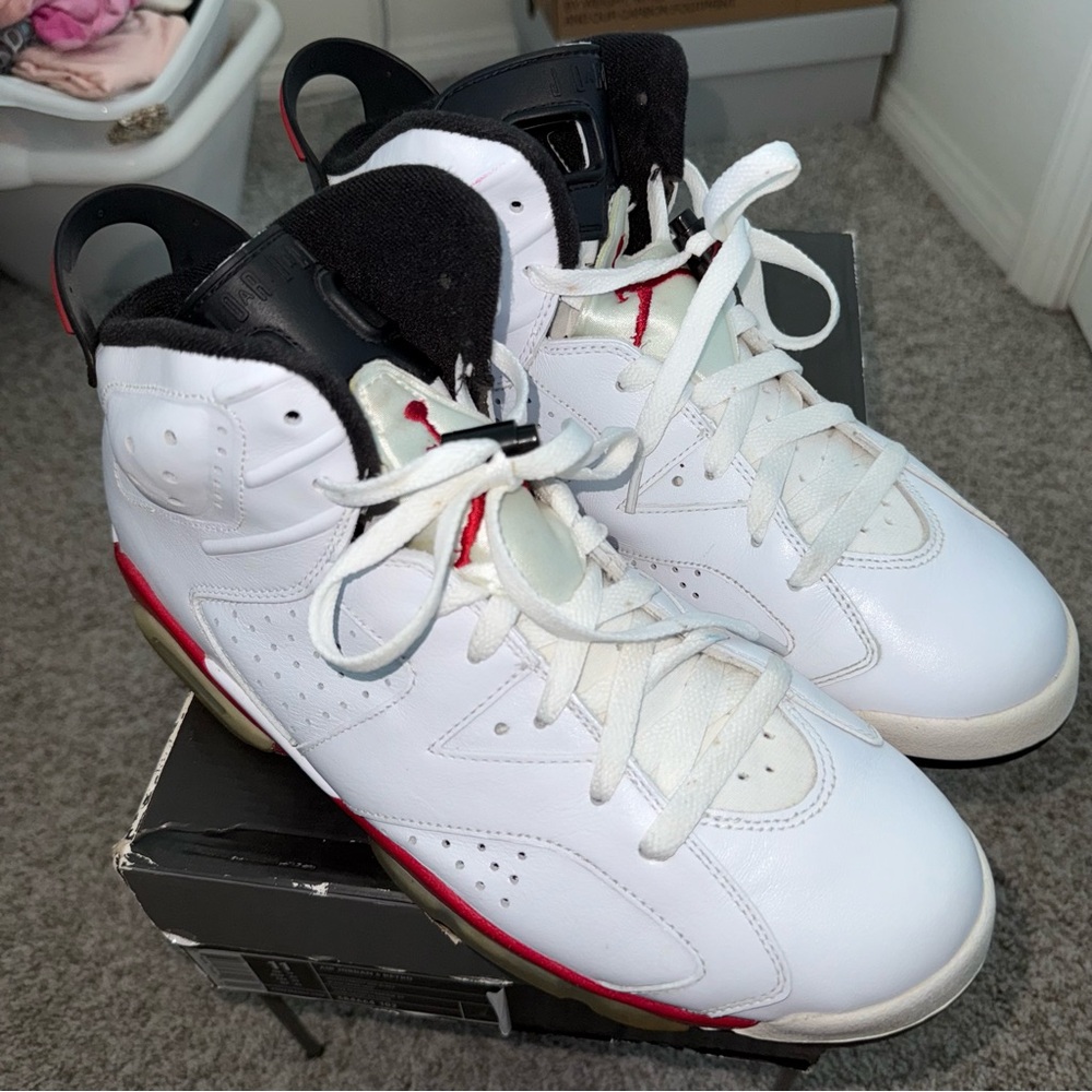 Air Jordan White and Red Sneakers